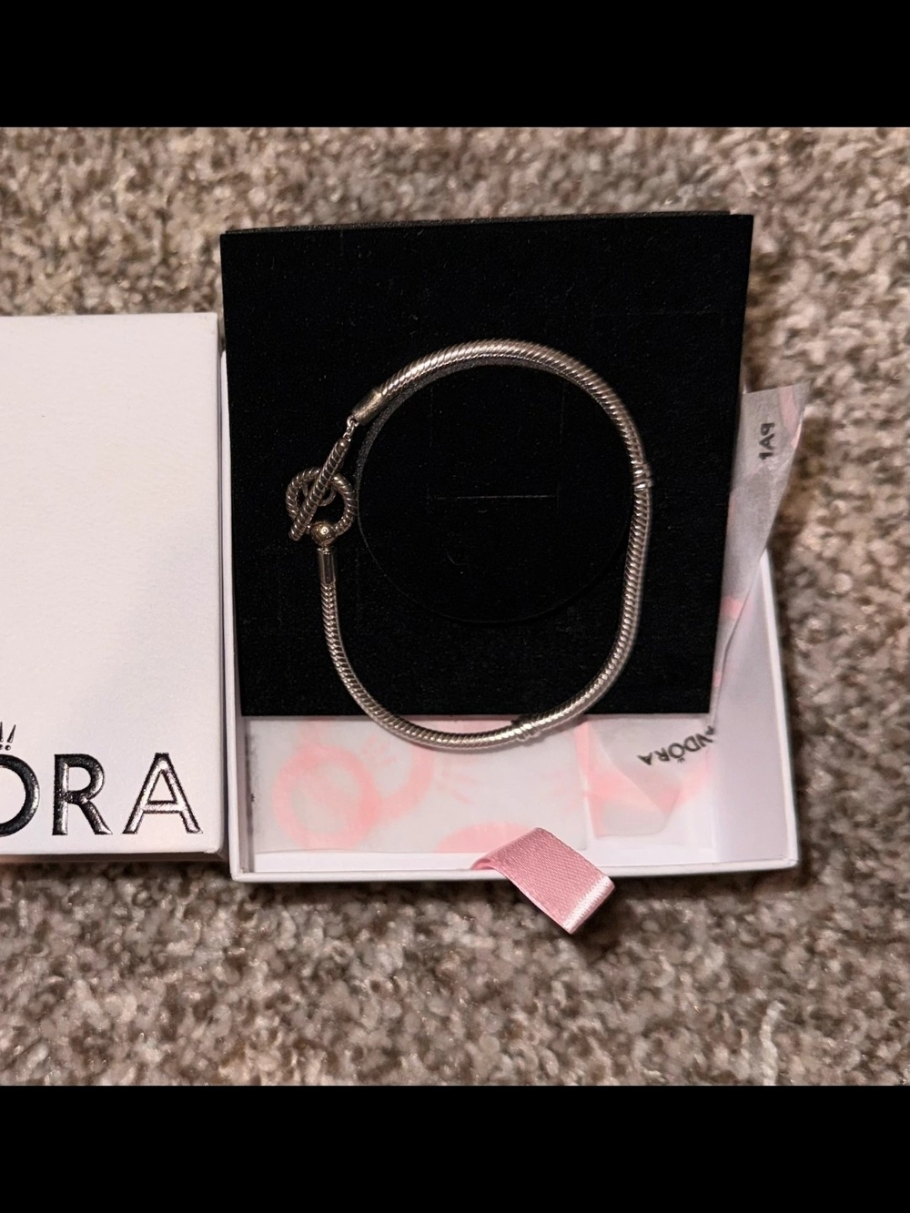 Pandora Sterling Silver Snake Chain Bracelet with Clasp - Picture 2 of 4